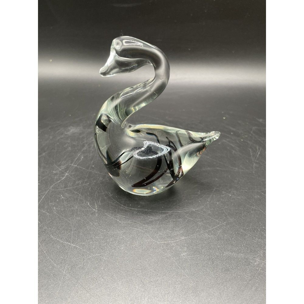 Vintage‎ Rare Murano Style Blown Glass Swan  Paperweight